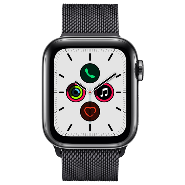 Apple Watch Series 5 Boitier en Acier Inoxydable Noir - DXM