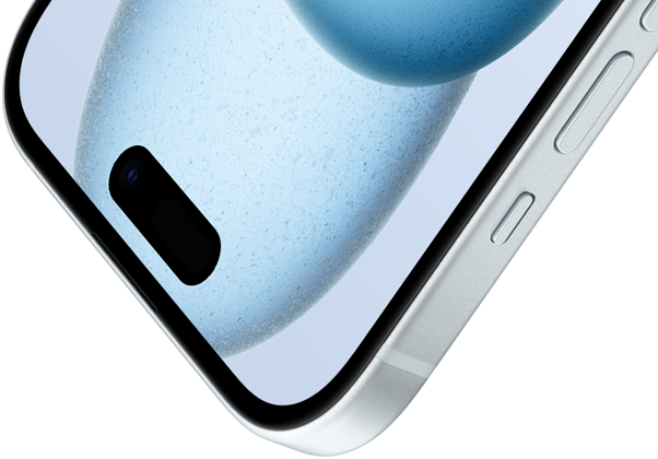 Partie supérieure de l’iPhone 15 orientée vers le bas