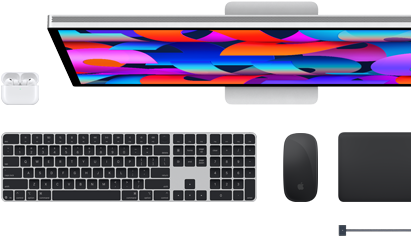 Accessoires Mac : AirPods, Studio Display, Magic Keyboard, Magic Mouse, Magic Trackpad, câble de charge MagSafe
