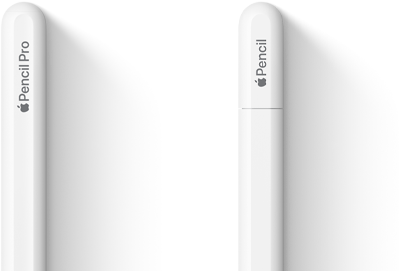 Apple Pencil Pro et Apple Pencil (USB-C) côte à côte