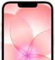 iPhone 17e, vue partielle de la face avant avec Ceramic Shield 2, coloris rose pastel, affichant l’image d’une fleur rose