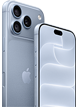 iPhone, coloris glacier (bleu clair), vue arrière montrant le Ceramic Shield, le système caméra à trois objectifs