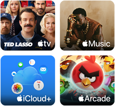Vignettes Apple One – Apple TV, Apple Music, iCloud+ et Apple Arcade