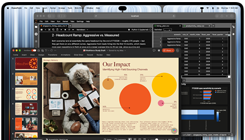 MacBook Pro avec Écran PROLED XDR, noir sidéral, écran affichant une présentation en cours de création dans Microsoft PowerPoint à l’aide de JupyterLab et de Terminal pour générer du contenu