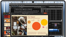 MacBook Pro avec Écran PROLED XDR, noir sidéral, écran affichant une présentation en cours de création dans Microsoft PowerPoint à l’aide de JupyterLab et de Terminal pour générer du contenu