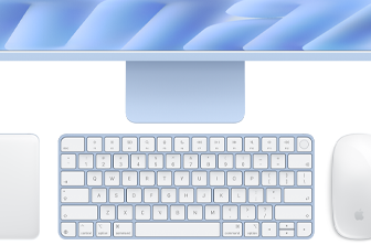 Magic Keyboard avec Touch ID, bleu, Magic Trackpad et Magic Mouse
