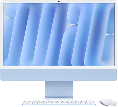 iMac, face avant, couleur bleue